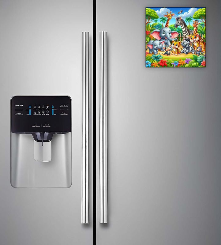 Cute Animal Design Wooden Fridge Magnet for Refrigerator & Almirah Door Magnet  Kitchen & Home Decoration Items  Animal Cartoon Magnet Sticker (Animal)